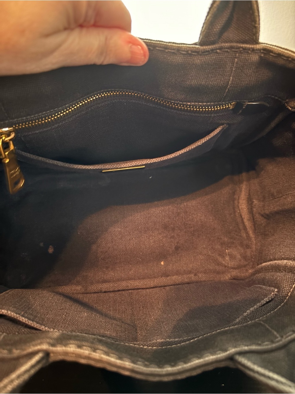 Authentic Prada Black Canapa Canvas Small Tote Bag - Picture 10 of 16
